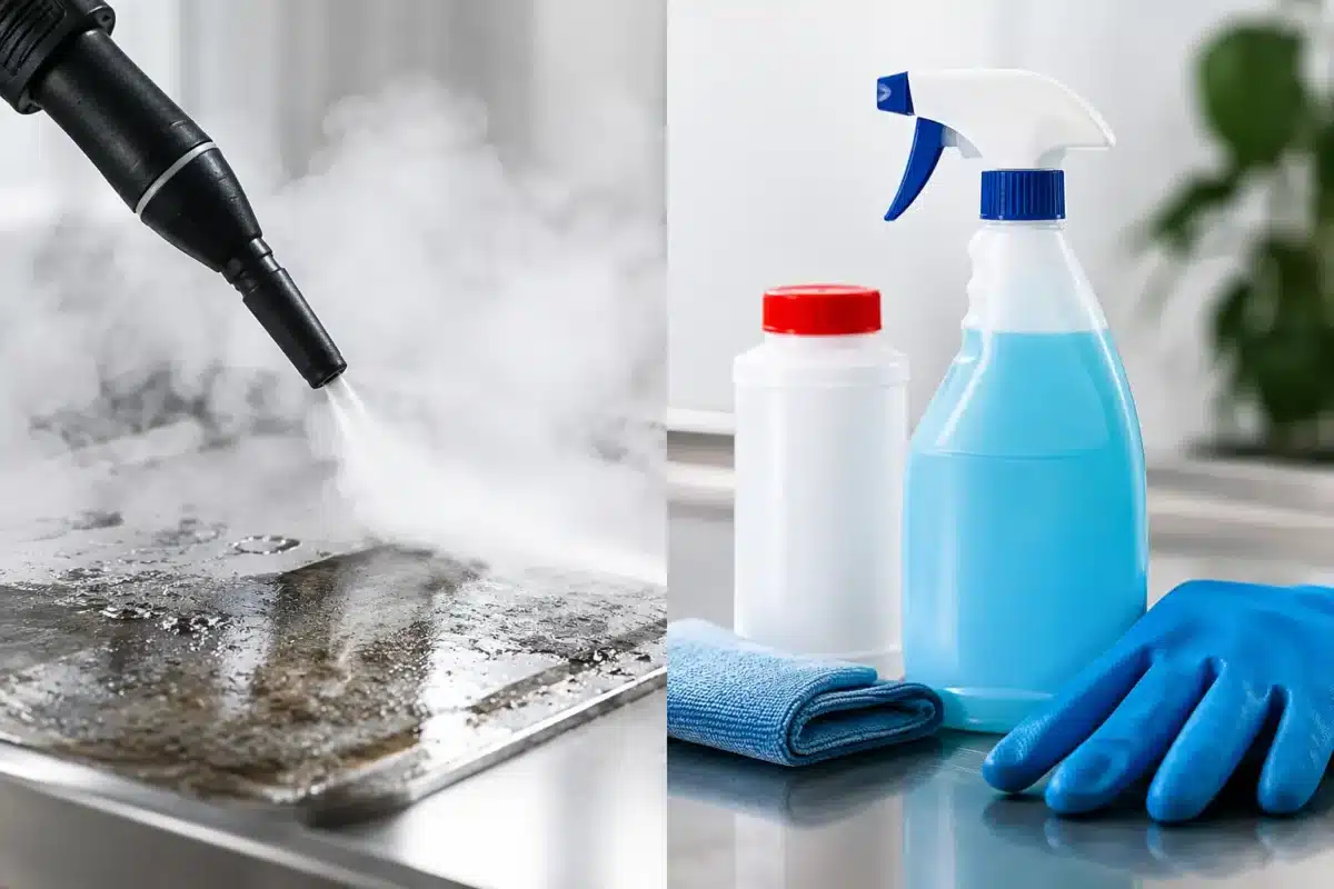 Parné čistenie versus chemické odmasťovanie